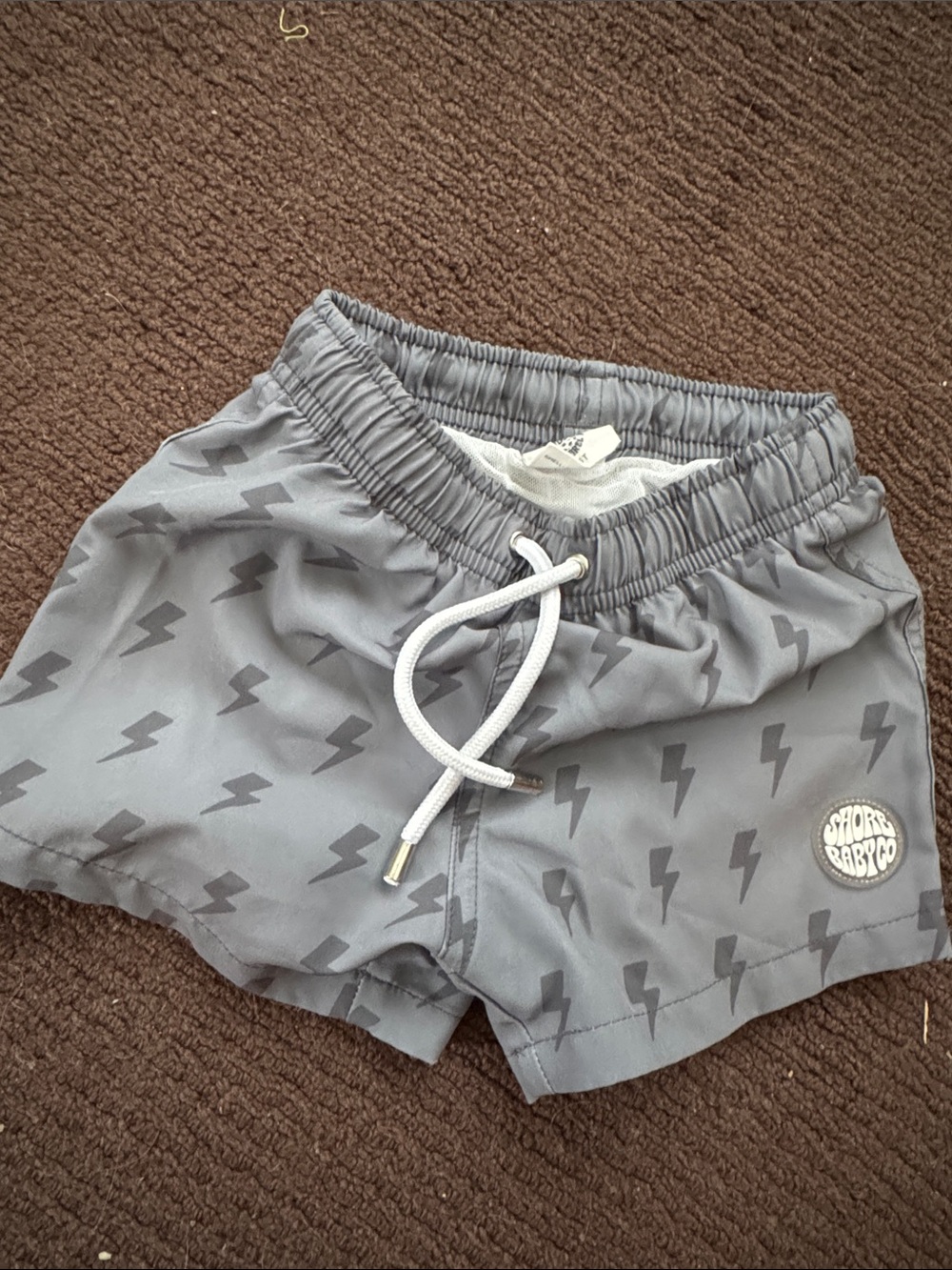 Kids' Gray Lightning Swim Trunks